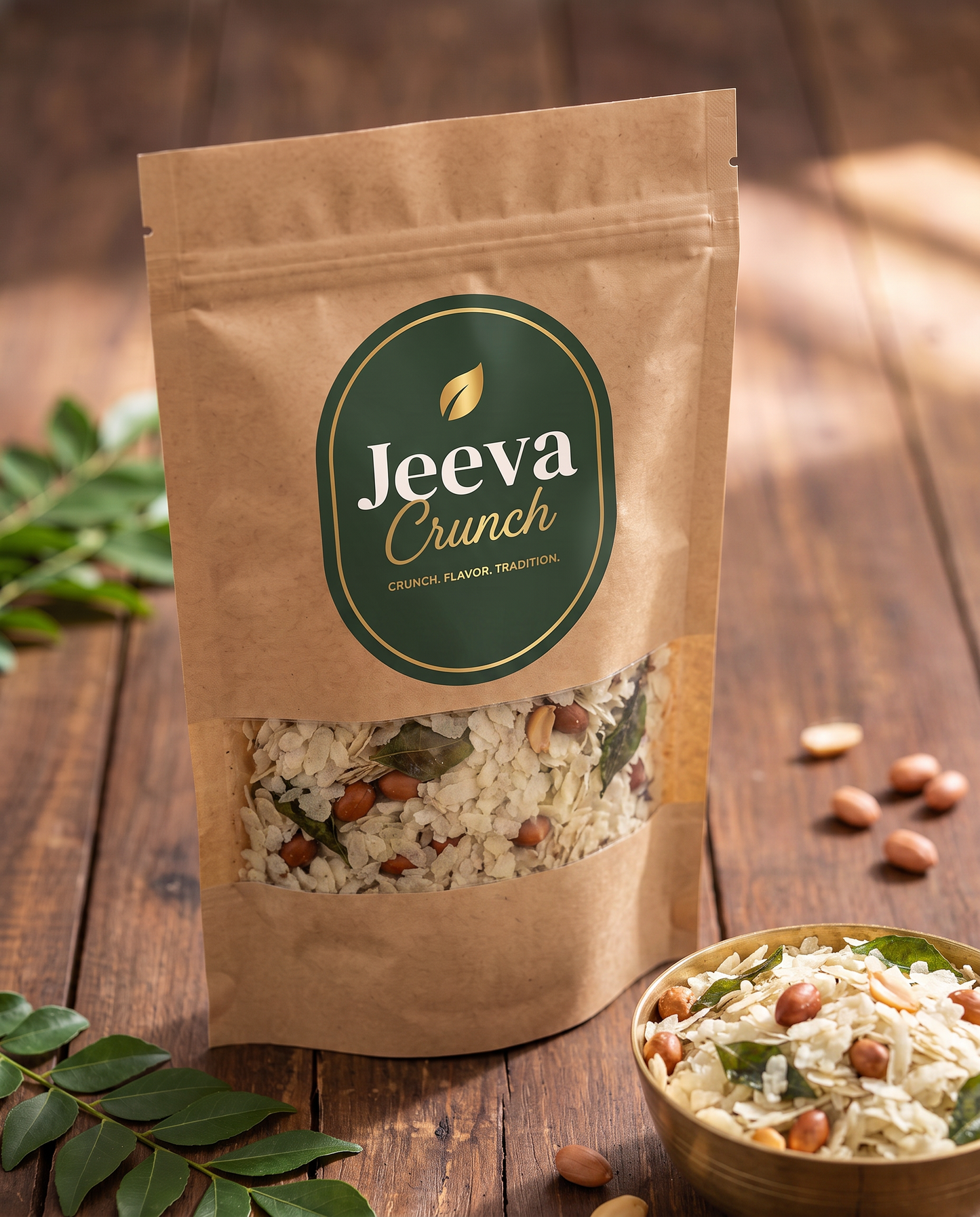 Jeeva Crunch Atukula Mixture kraft pouch