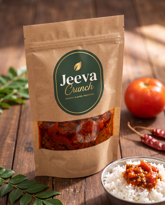 Jeeva Crunch Mutton Boneless Pickle kraft pouch