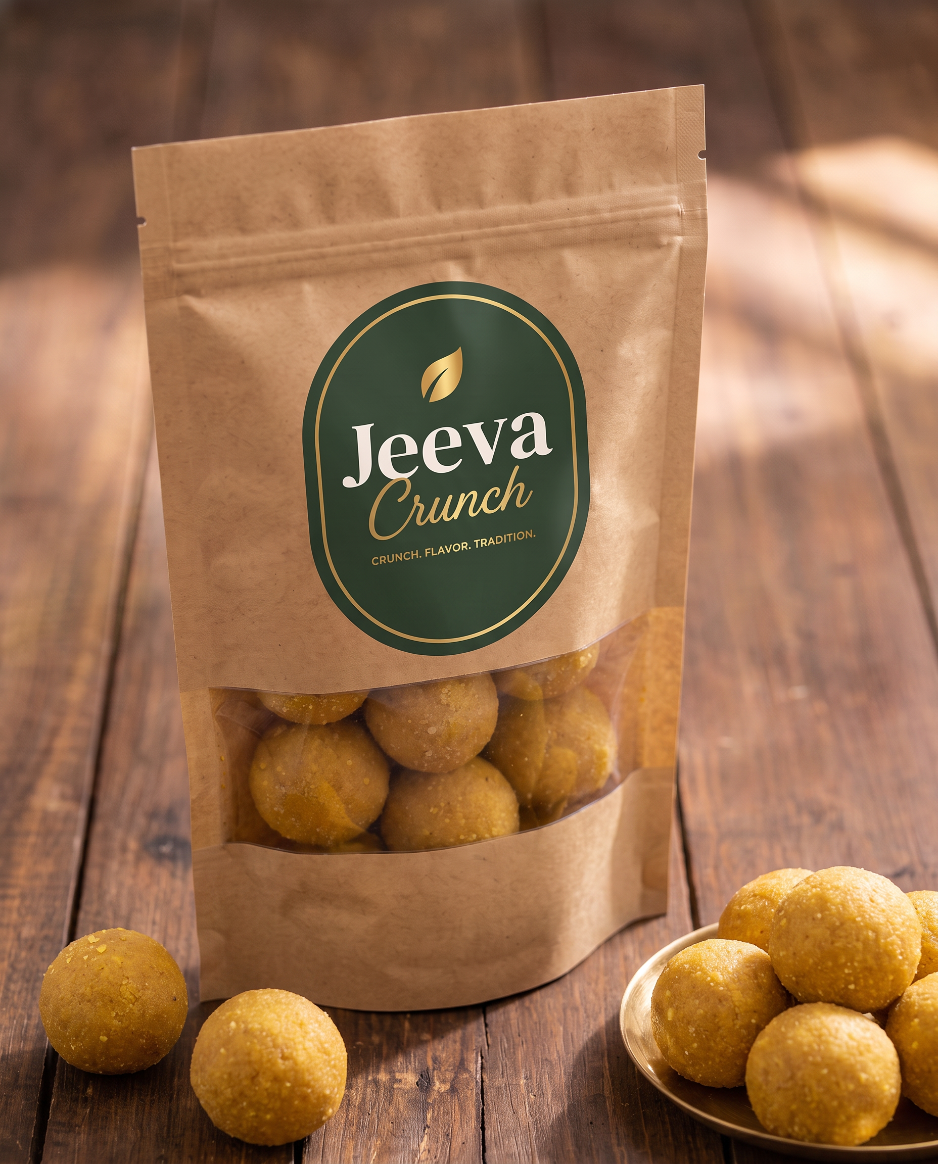 Jeeva Crunch Bandar Laddu kraft pouch