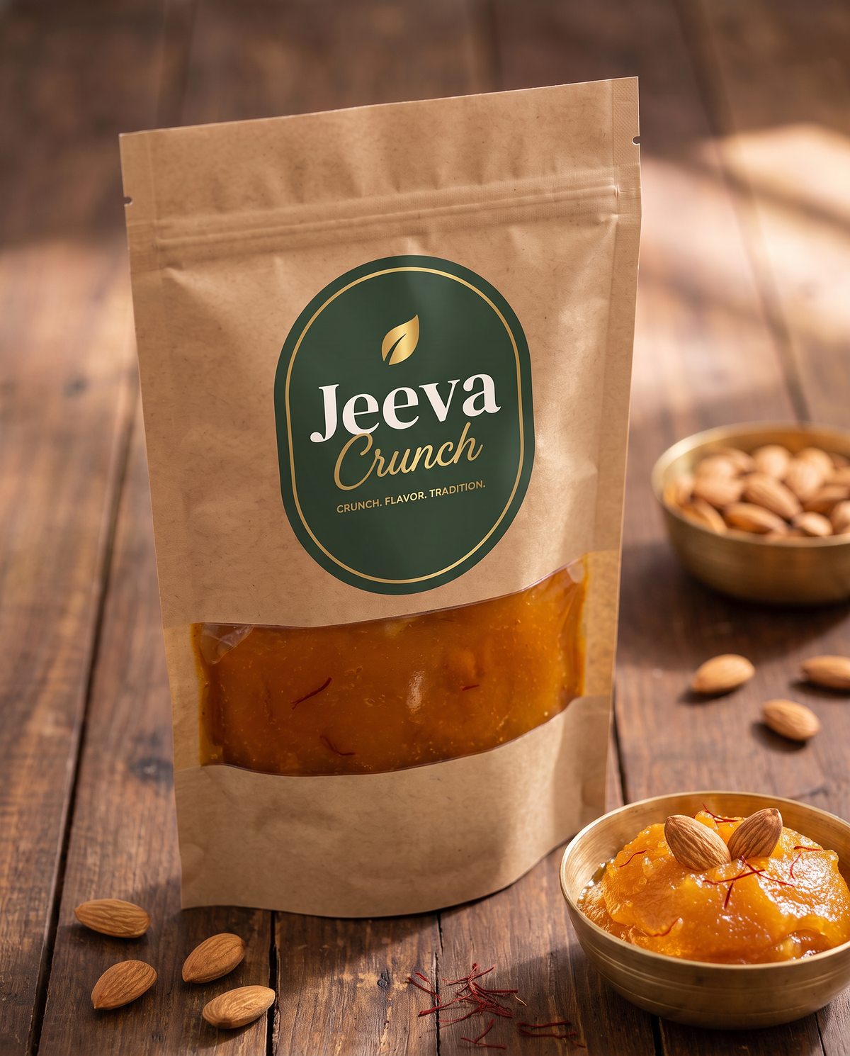 Jeeva Crunch Badam Halwa kraft pouch