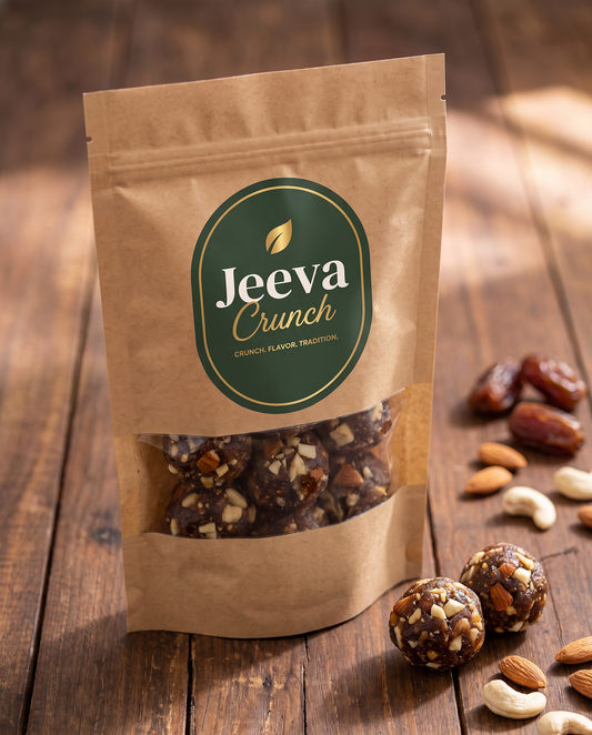 Jeeva Crunch Dry Fruit Laddu kraft pouch