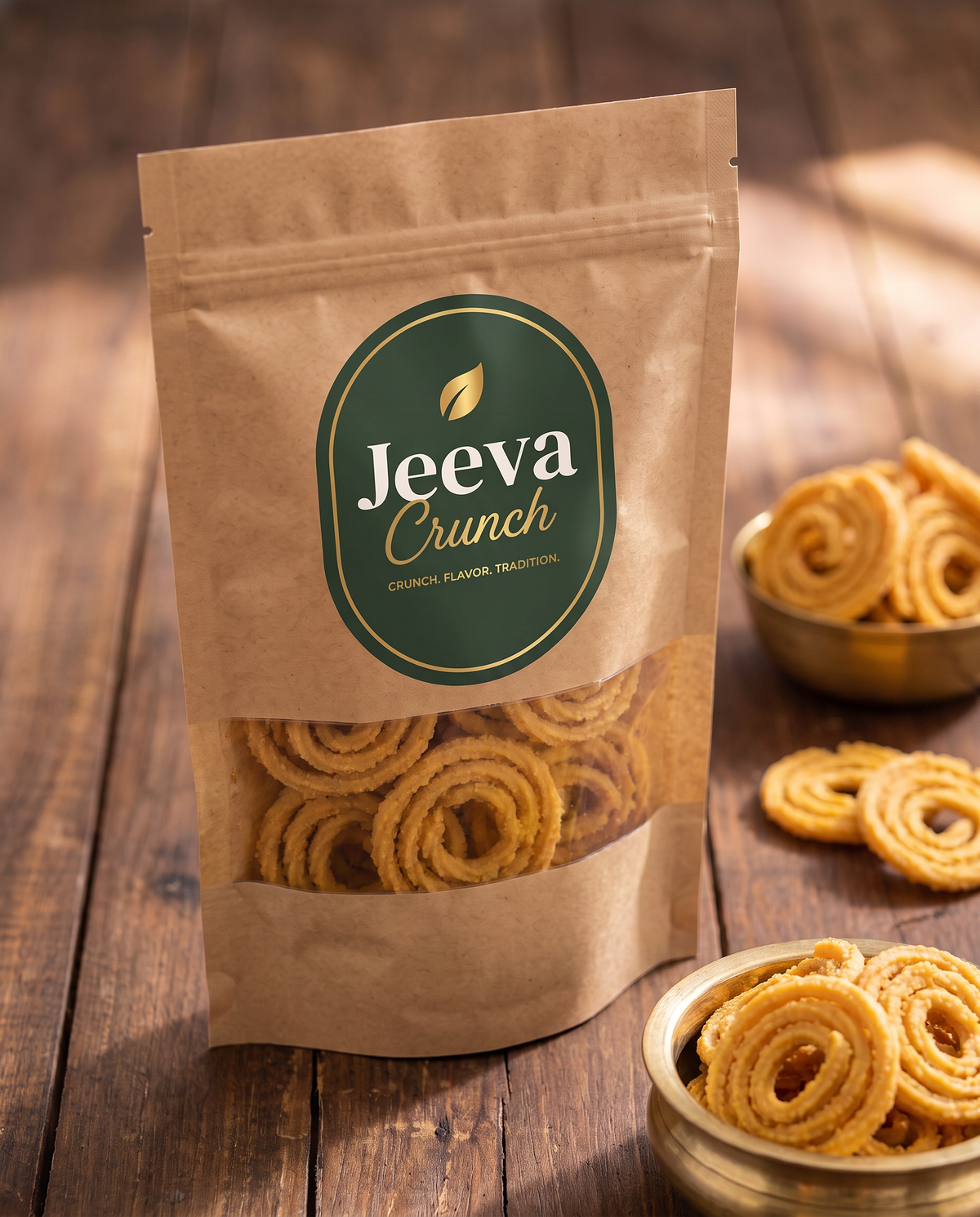 Jeeva Crunch Janthikalu Murukku kraft pouch