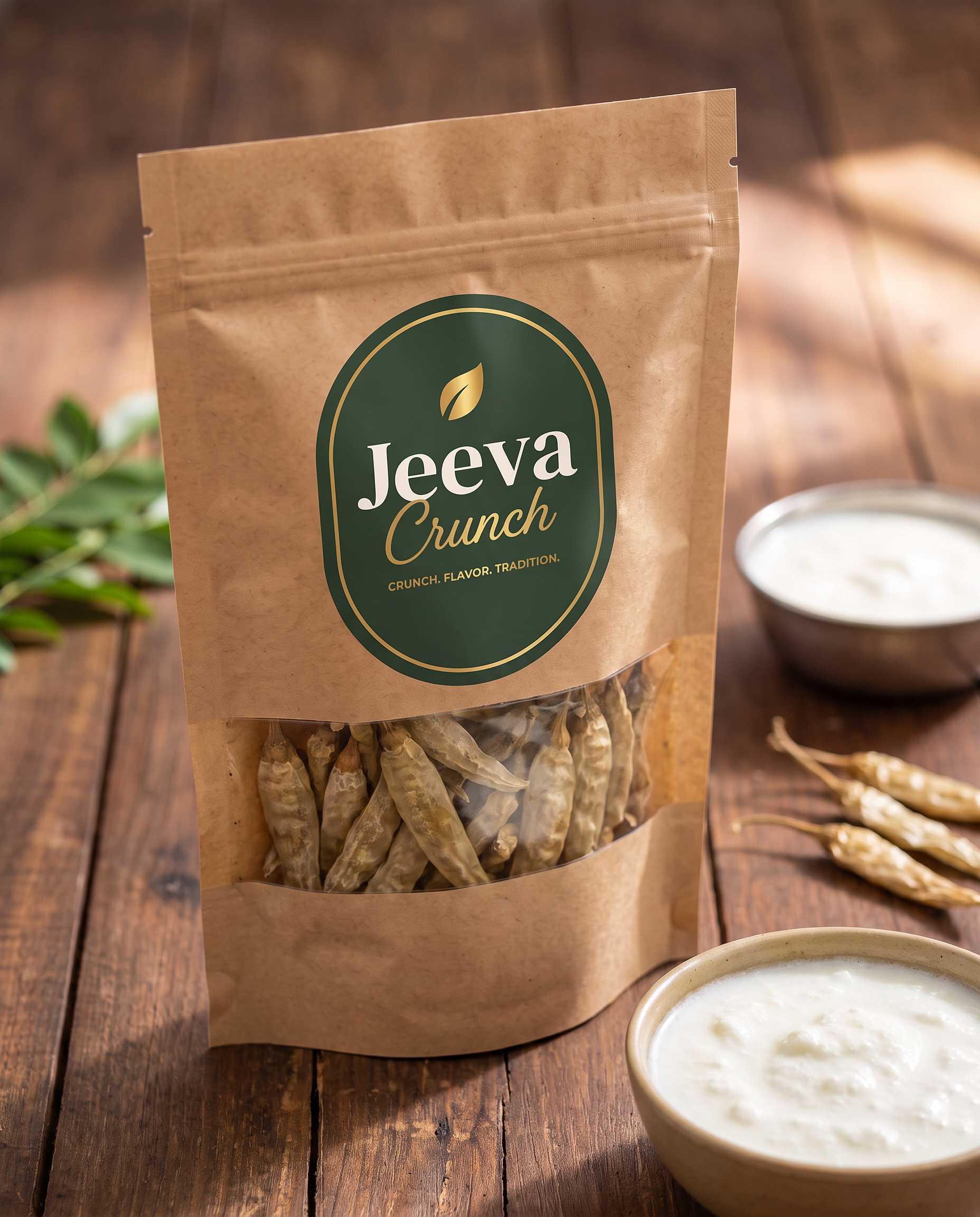 Jeeva Crunch Majjiga Mirapakaayalu kraft pouch